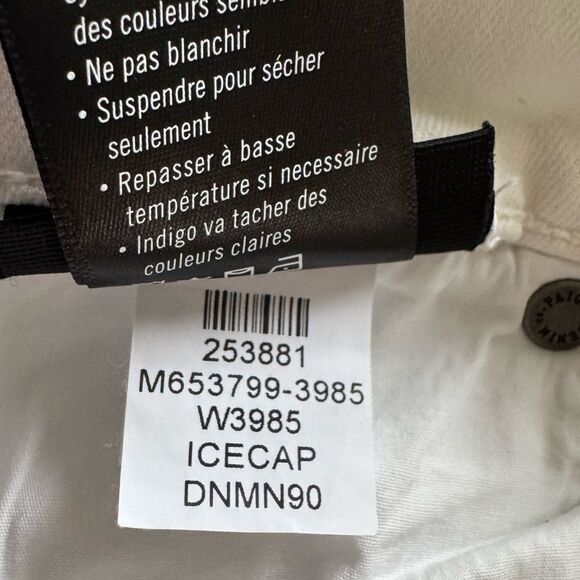 Paige Men's Transcend Lennox Icecap Slim Fit White Jeans Size 30 Inseam 36” - Picture 10 of 10